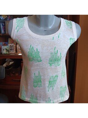 True Vintage T-shirt Small Tank Top Sleeveless Green Bicycles Single Stitch